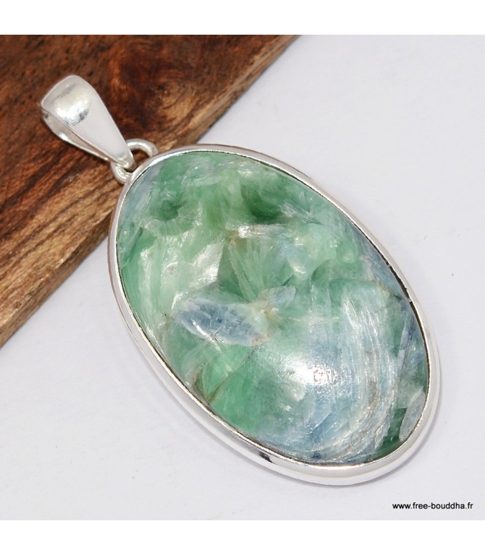 Pendentif marquise Cyanite Mermaid Sirène ovale Argent 925