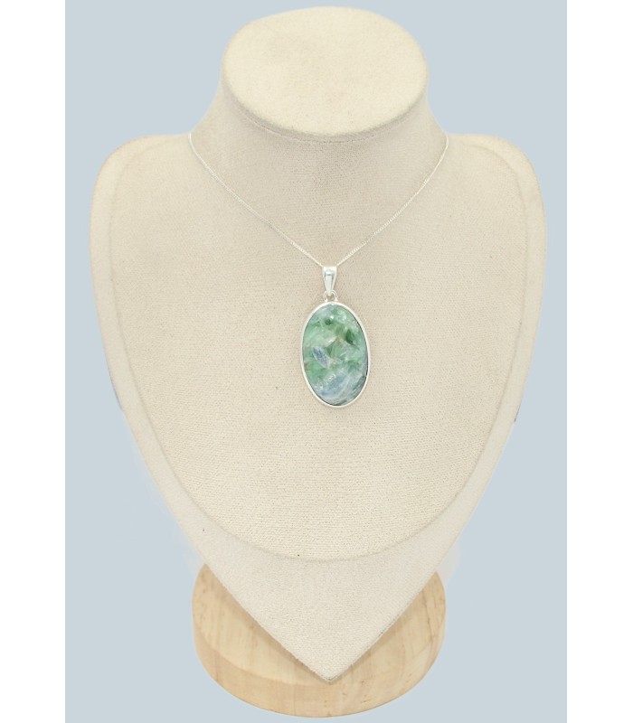 Pendentif marquise Cyanite Mermaid Sirène ovale Argent 925