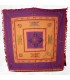 Nappe tibétaine coton épais brodée symboles bouddhistes 150 x 150cm