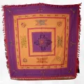 Nappe tibétaine coton épais brodée symboles bouddhistes 150 x 150cm - Tenture murale bouddhiste, nappe