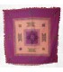 Nappe tibétaine coton épais brodée corail pourpre 150 x 150cm