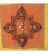 Nappe tibétaine coton épais safran jaune d'or 150 x 150cm