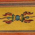 Nappe tibétaine en coton brodé à la main, symbole Kalachakra.