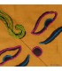 Nappe tibétaine coton épais safran jaune d'or 150 x 150cm