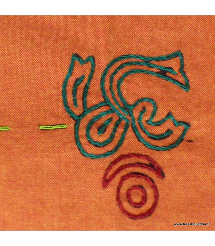 Nappe tibétaine coton épais safran jaune d'or 150 x 150cm