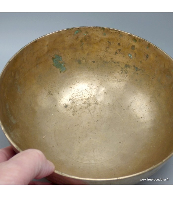 Bol tibétain ancien à double fond 20,5 cm