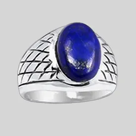 Bague Chevalière pour Homme en Lapis Lazuli - Bagues pierres naturelles