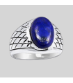 Bague Lapis Lazuli véritable taille 60 en argent 925