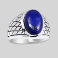 Bague Chevalière pour Homme en Lapis Lazuli - Bagues pierres naturelles