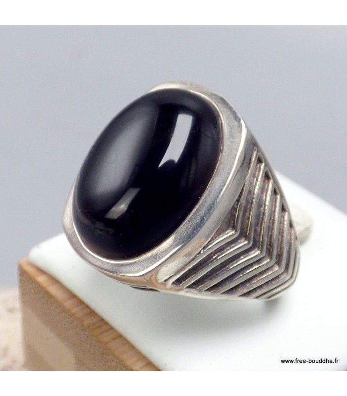 Bague Homme en Onyx noir