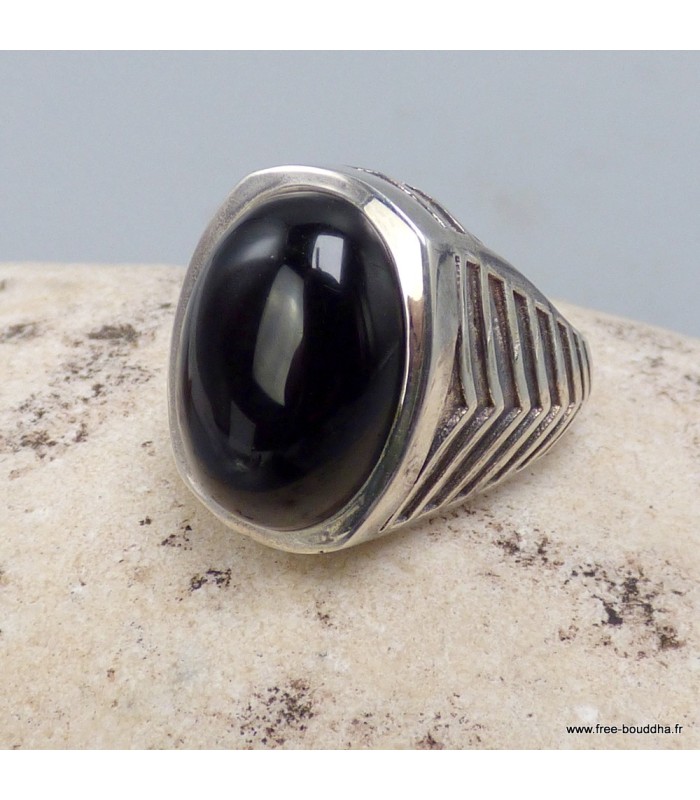 Bague Homme en Onyx noir