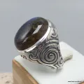 Bague Homme Labradorite taille 60 - Bijoux en Labradorite Bleue