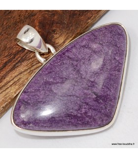 Pendentif argent Stichtite forme éventail