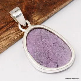 Petit Pendentif argent Stichtite forme libre - Pendentifs pierres naturelles