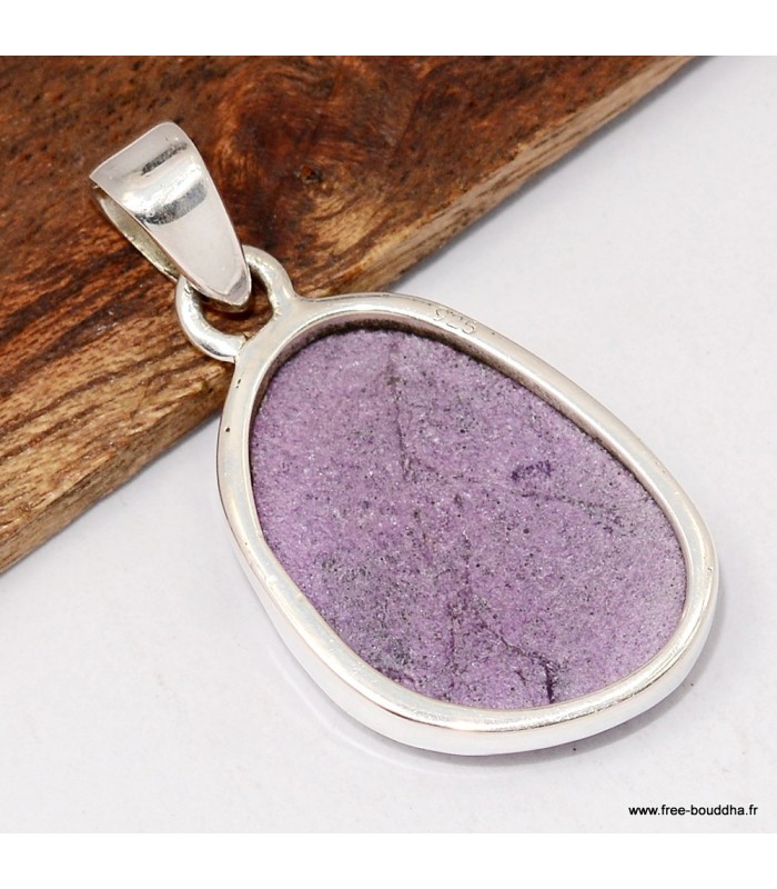 Petit Pendentif argent Stichtite forme libre
