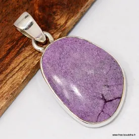 Petit Pendentif argent Stichtite forme libre - Pendentifs pierres naturelles
