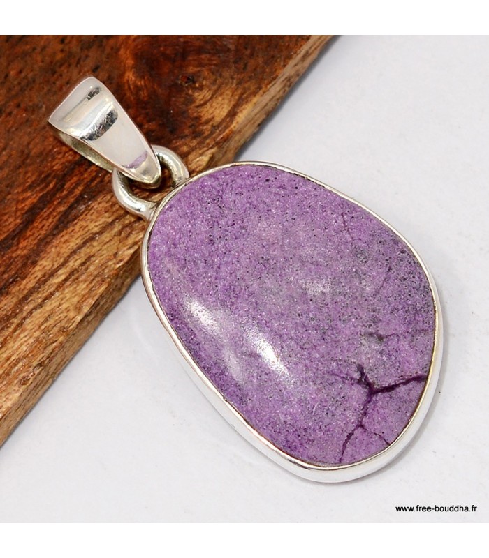 Petit Pendentif argent Stichtite forme libre