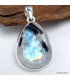 Pendentif goutte Pierre de Lune bleue et Tourmaline