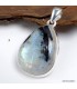 Pendentif goutte Pierre de Lune bleue et Tourmaline