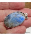 Pendentif Pierre de Lune & Tourmaline, argent 925 bijou énergétique
