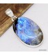 Pendentif Pierre de Lune bleu intense et Tourmaline