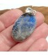 Pendentif Pierre de Lune bleu intense et Tourmaline