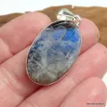 Pendentif Pierre de Lune bleu intense et Tourmaline - Bijoux en Pierre de lune