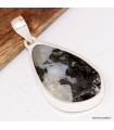Pendentif Pierre de Lune et Tourmaline argent 925, bijou authentique