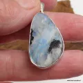 Pendentif Pierre de Lune turquoise et Tourmaline - Bijoux en Pierre de lune
