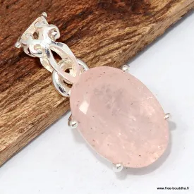Pendentif pierre naturelle Morganite facettée - Bijoux en Morganite