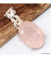 Pendentif Morganite véritable, argent 925 artisanal raffiné