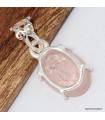 Pendentif Morganite ovale facettée véritable argent 925