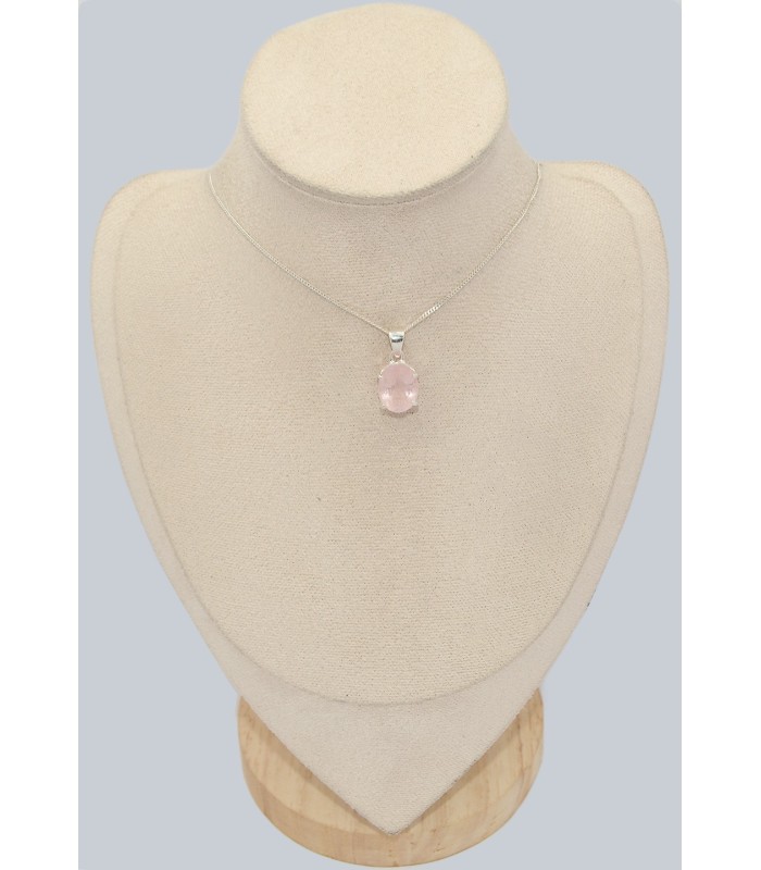 Pendentif ovale Morganite facettée