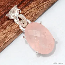 Pendentif ovale Morganite facettée - Bijoux en Morganite