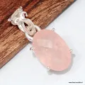 Pendentif ovale Morganite facettée - Bijoux en Morganite
