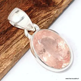 Pendentif Morganite facettée serti clos - Bijoux en Morganite