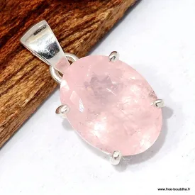Pendentif Morganite facettée serti griffes - Bijoux en Morganite