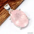 Pendentif Morganite facettée serti griffes - Bijoux en Morganite