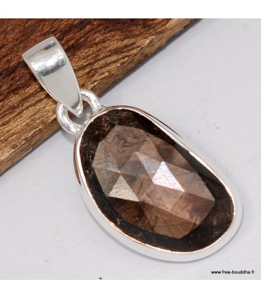 Pendentif Saphir Zawadi doré forme libre argent 925 véritable certifié