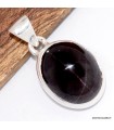 Pendentif Grenat Étoilé ovale authentique certifié argent 925