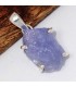 Pendentif Tanzanite brute véritable serti griffes – Argent 925