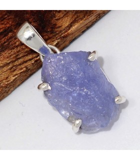 Tanzanite brute véritable - Pendentif argent 925
