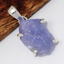 Tanzanite brute véritable - Pendentif argent 925 - Pendentifs pierres naturelles