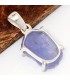 Pendentif Tanzanite brute véritable serti griffes – Argent 925