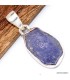 Bijou Tanzanite brute véritable - Pendentif argent 925