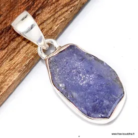 Bijou Tanzanite brute véritable - Pendentif argent 925 - Pendentifs pierres naturelles