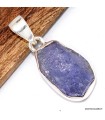 Bijou Tanzanite brute véritable - Pendentif argent 925