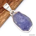 Bijou Tanzanite brute véritable - Pendentif argent 925 - Pendentifs pierres naturelles