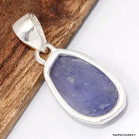 Bijou Tanzanite brute véritable - Pendentif argent 925 - Pendentifs pierres naturelles