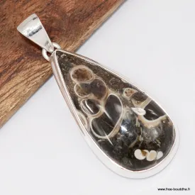 Pendentif argent Jaspe Tortue - Turtella - Bijoux en Jaspe Tortue - Turtella
